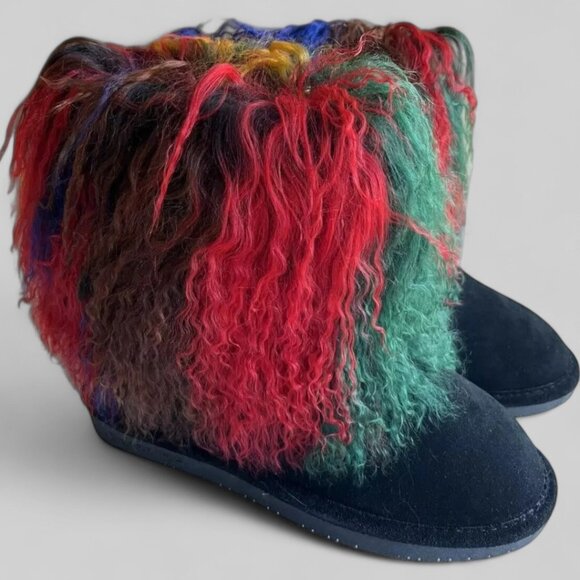 Bearpaw Boo Rasta Shearling Wool Lined Curly Lamb Fur Mongolian Sherpa Boots 8 - Picture 3 of 9